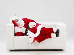 Santa Claus sleeping Stock Footage