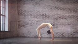 Young Woman Doing Yoga Meditation and Stretching Exercises Stock Footage