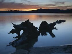 Lake at sunset Stock Footage