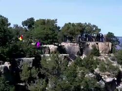 Grand Canyon vista panorama from a distance Stock Footage