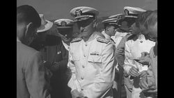 US Admiral Chester Nimitz and staff in Pearl Harbor, HI News Clip