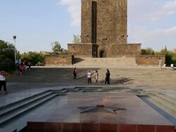 Yerevan, mother Armenian statue, Victory park Stock Footage
