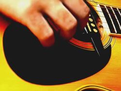 Strumming Guitar Stock Footage