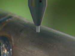 Machine that write on a steel Stock Footage