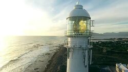 Keeping watch along the waterway Stock Footage