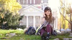 Hipster on the phone Stock Footage