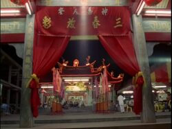 WA Highly decorated Chinese temple at Chinese new year, China Stock Footage