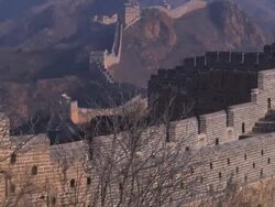 An amazing view of a very well preserved portion of the Great Wall of China. Stock Footage