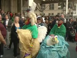 NYC's Annual Easter Bonnet Parade Stock Footage