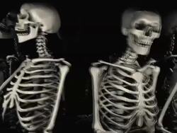 (Loop) Halloween, Close-up of Spinning Skeletons Stock Footage