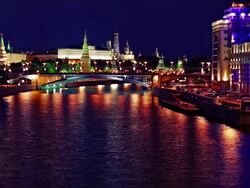 Moscow night view Stock Footage