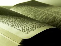 track along open bible Stock Footage