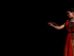 Woman performing Kathak dance on the stage  Stock Footage