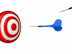 Red Dart with 2 color target Stock Footage