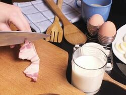 Raw bacon Stock Footage