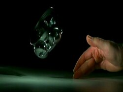 SLOMO MCU hand hitting alarm clock as it goes off and knocking it over Stock Footage