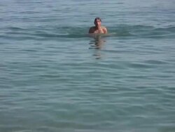 swimming in the sea Stock Footage