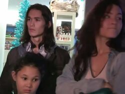 Booboo Stewart, Fivel Stewart & Sage Stewart in Beverly Hills, 12/07/12 Stock Footage