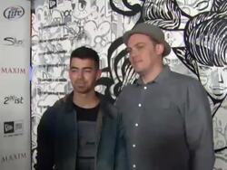 Joe Jonas, Tristen Eaton at the 2011 Maxim Hot 100 Party With New Era, Miller Lite, 2(x)ist And Silver Jeans Co. at Hollywood CA. (Footage by WireImage Video/GettyImages) Stock Footage