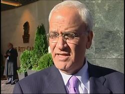 Interview with Erekat, Abbas heading for White House meeting and arrival News Clip