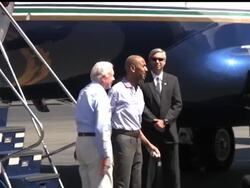 An American held captive for seven months in North Korea stepped off a plane in his hometown Friday, looking thin but joyful as he hugged former president Jimmy Carter who had helped win his release and family and friends surrounded him in a group embrace. News Clip