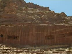 Tilt Down Shot Roma Theatre Petra Maan Jordan Stock Footage