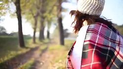 Woman in park Stock Footage