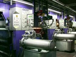 MS Printing machine in gravure printing office / Itzehoe, Schleswig-Holstein, Germany  Stock Footage