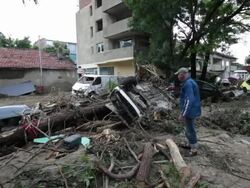 Devastating flooding in Varna Bulgaria Stock Footage