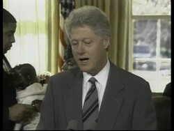 USA: PRESIDENT CLINTON  - SYMPATHY FOR W-T-O PROTESTORS News Clip
