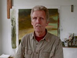 MS ZI Man standing in studio / Hudson, New York, United States Stock Footage