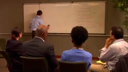 MS, Man giving presentation in conference room Stock Footage