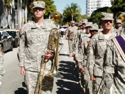 Veterans Day Parade Winds Through Miami Beach Stock Footage