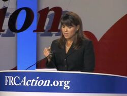 MS New Republican Senate candidate Christine O'Donnell giving speech about economic growth  on stage at Values Voters Summit Audio / Washington, DC, United States Stock Footage