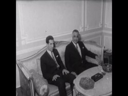 SYND 13-3-70 PRESIDENT NASSER MEETS MAJOR GALOUD OF LIBYA News Clip