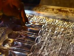 Silver handicrafts , Thailand Stock Footage
