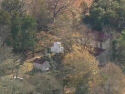 WS AERIAL View of Flannery O Connor house with water tank / Georgia, United States Stock Footage
