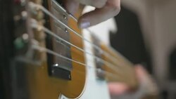 Playing electric bass Stock Footage