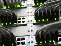 CU Hub cable network Stock Footage