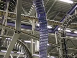 MS Magazines passing on conveyor belt in gravure printing office / Itzehoe, Schleswig-Holstein, Germany  Stock Footage