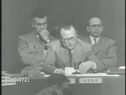 1950: UNITED NATIONS SECURITY COUNCIL: ** VS Soviet Ambassador Yakov Malik speaking (SOT) to council during session (translator), U.S. Ambassador Warren Austin responding (SOT), about America's involvement in the Korean War. Instructional Video