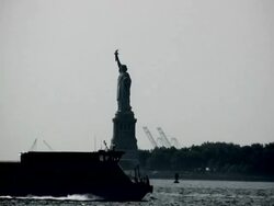 STATUE OF LIBERTY SILHOUETTE (HD/DV) Stock Footage