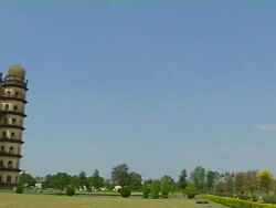 Pan left Gol gumbaz bijapur karnataka Stock Footage
