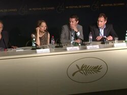 INTERVIEW: Jodie Foster and Kyle Killen on puppet therapy and how it's used at the The Beaver Press Conference: 64th Cannes Film Festival at Cannes . (Footage by WireImage Video/GettyImages) Stock Footage