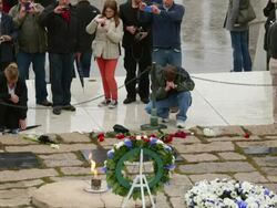 Arlington Nat'l Cemetery Holds Wreath Laying Ceremony Commemorating 50th Anniversary Of JFK's Death Stock Footage