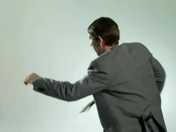 Businessman pretending to be in a fight Stock Footage