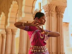 Odissi dancer performing in the palace, Ballabgarh, Haryana, India Stock Footage