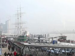 Hamburg harbour - time lapse Stock Footage