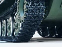 Armoured vehicle caterpillar tracks Stock Footage