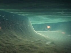 Close Up push-in push-out - Bacteria contaminates a water supply and flows through a faucet in a computer-generated animation. Stock Footage